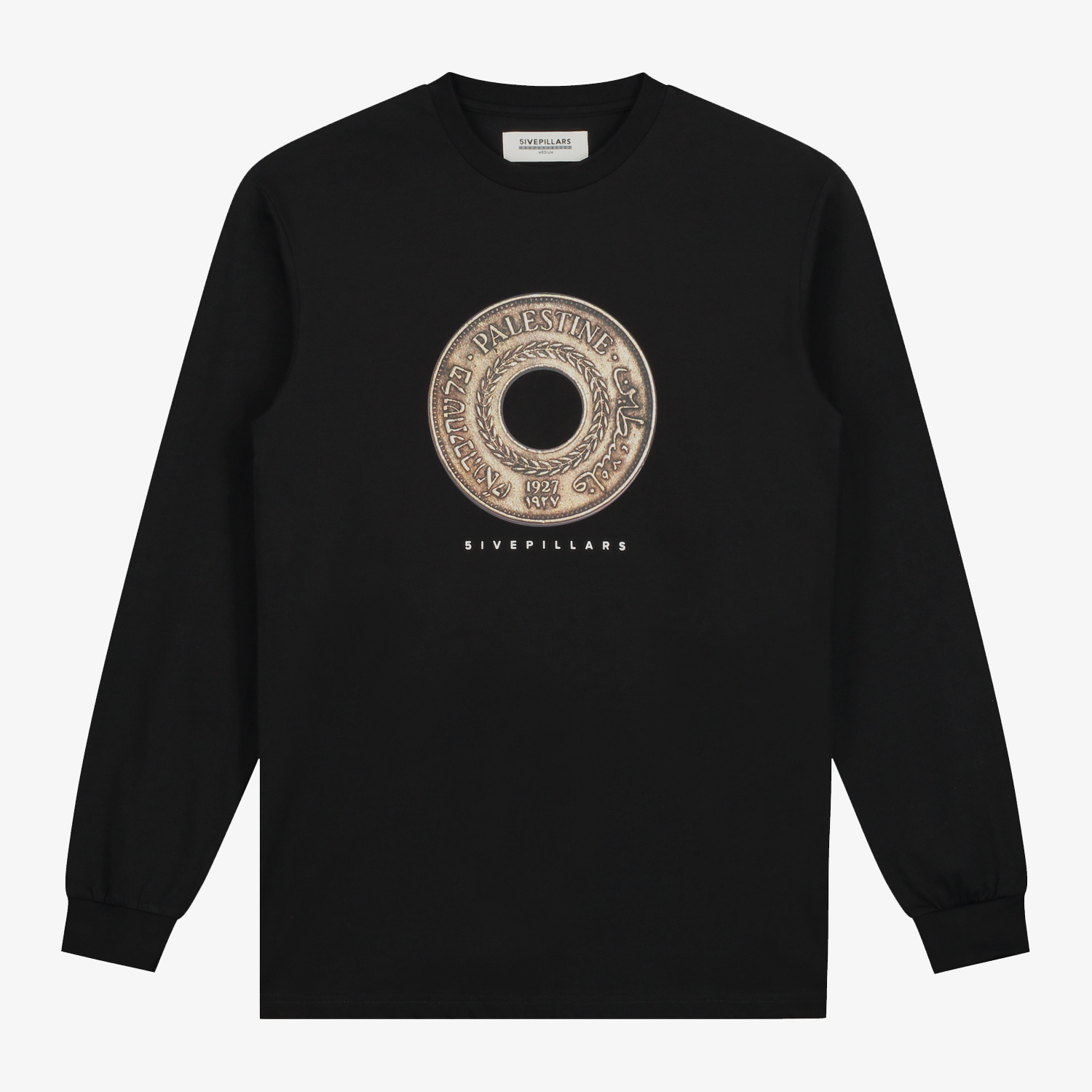 Palestine Coin L/S Tee - Black